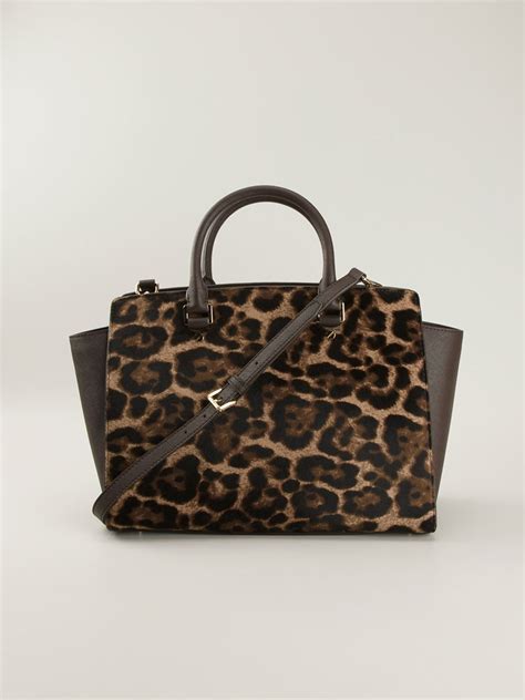 leopard tas michael kors|michael kors leather tote.